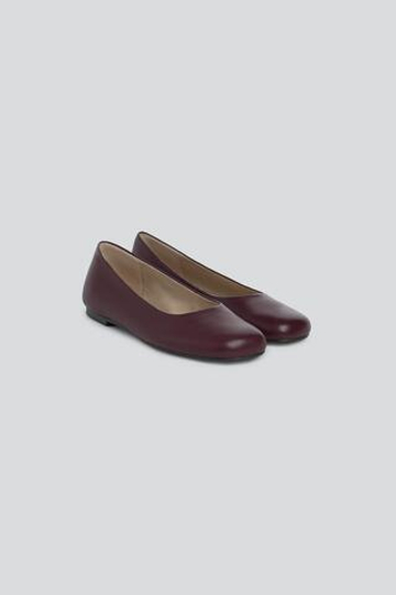ZARA X BAISI GUADAGNINO КОЖАНЫЕ БАЛЕТКИ, БОРДОВО-КРАСНЫЙ