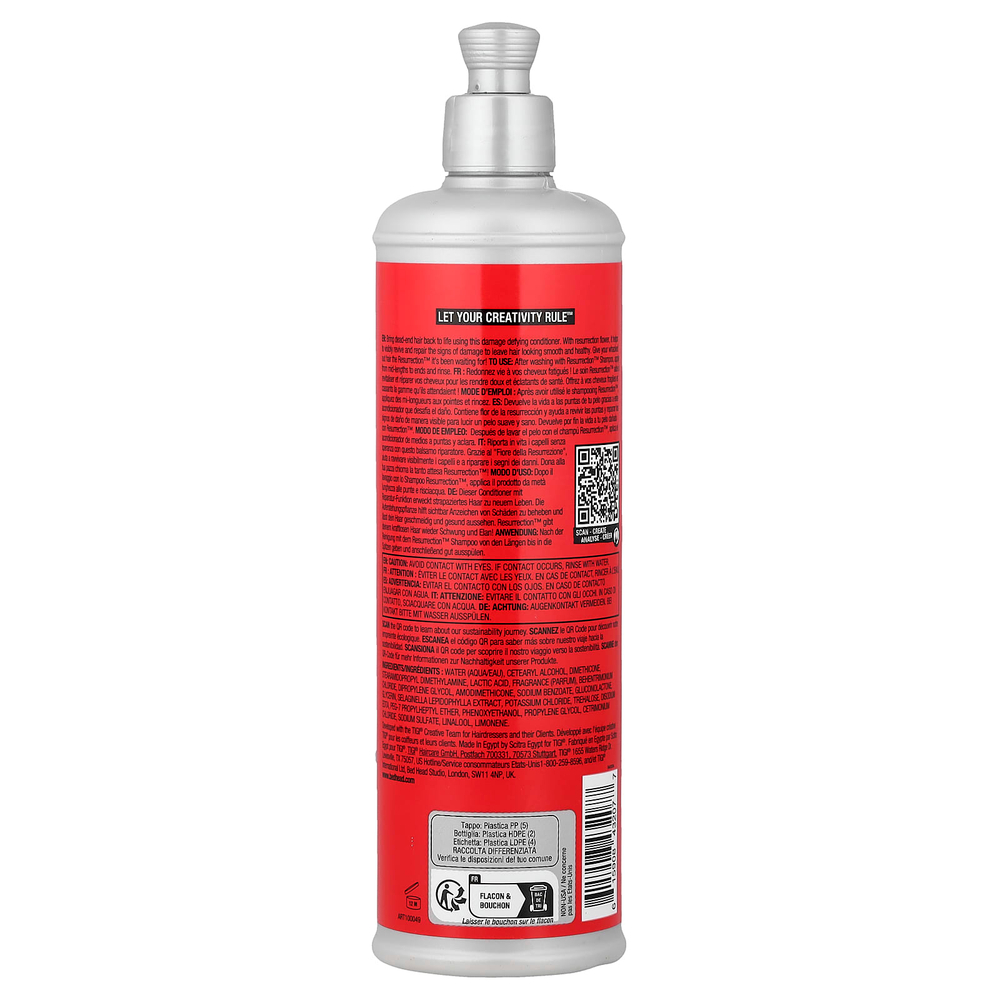 TIGI, Bed Head, Resurrection™, супервосстанавливающий кондиционер, для слабых и ломких волос, 400 мл (13,53 жидк. унции)