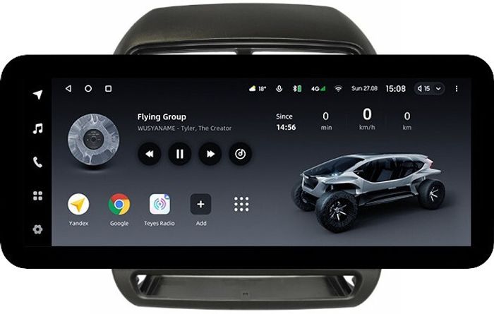 Магнитола для Mitsubishi ASX 2017+ (рамка 10) - Teyes LUX ONE ROUND монитор 12.3" 2K QLED на Android 10, Быстрая, CarPlay, 4G SIM-слот