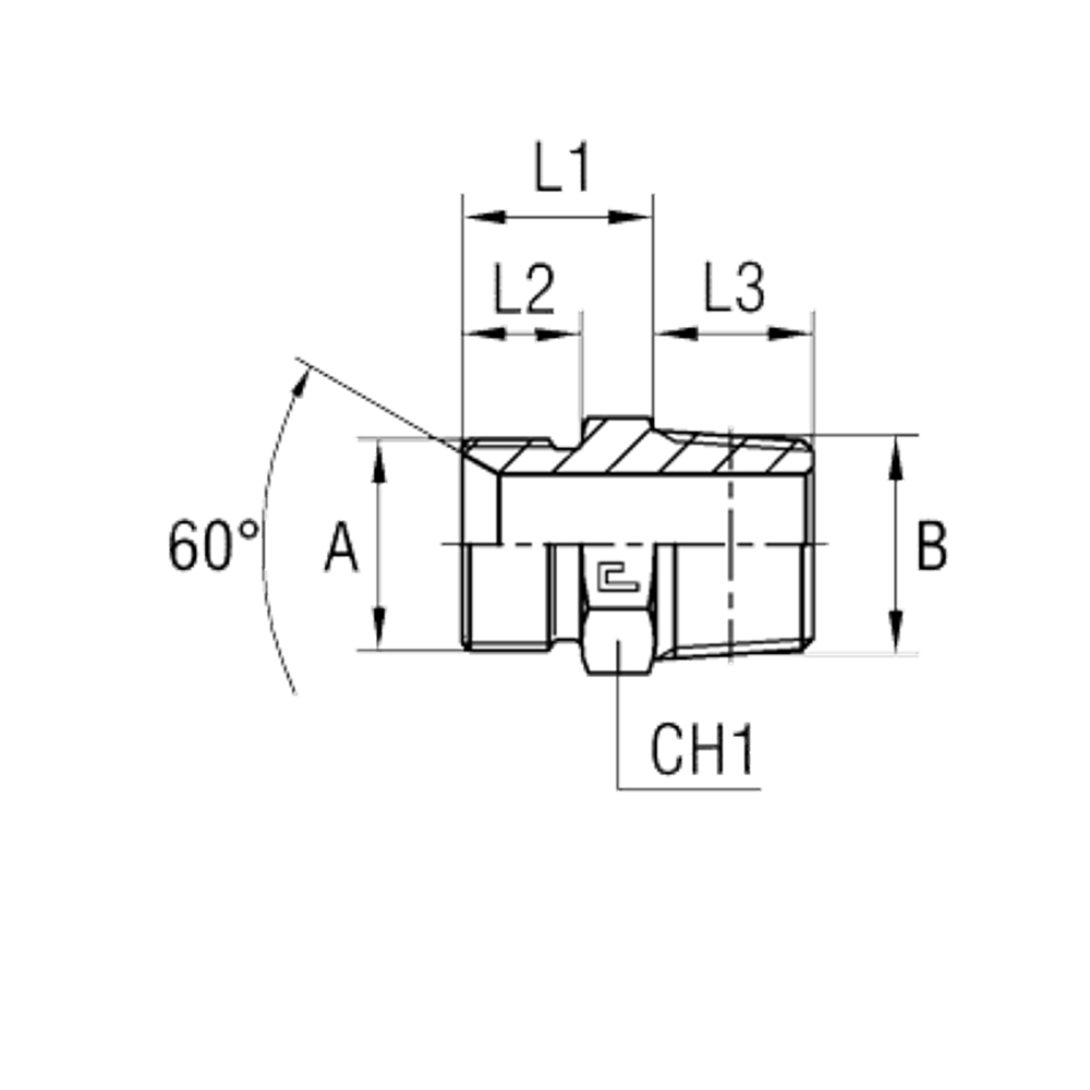 Штуцер FC BSP 1.1/2 - NPT 1.1/2