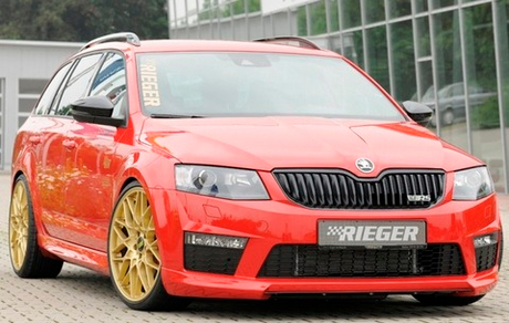 Юбка переднего бампера Skoda Octavia A7 RS R-Style