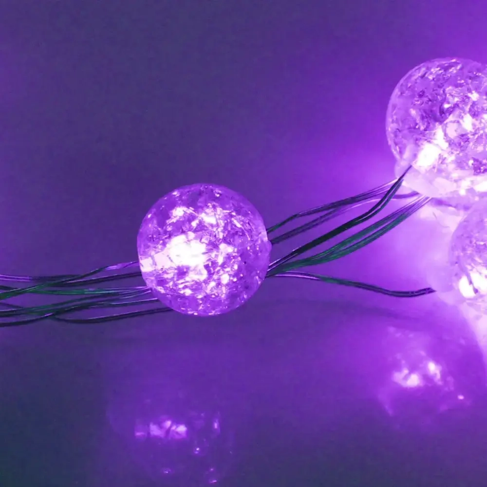 Гирлянда для дома «Жемчужина» на батарейках 2,0 м 20 ламп LED, d-1 см, 3 реж, IP-20, Фиолетовый