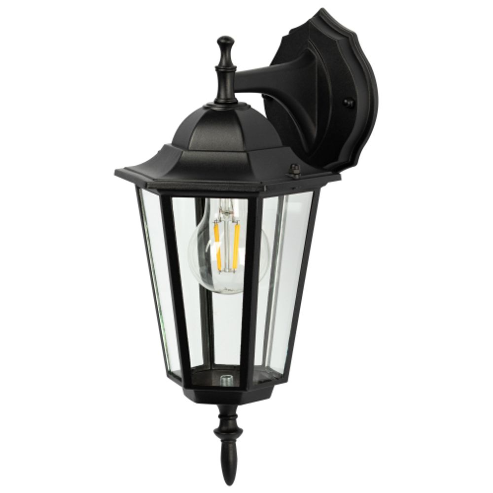 Светильник уличный настенный ЭРА «Веледа» GBW-104-1-BL-0360 230В Е27 IP54 чёрный вниз | Садово-парковые светильники