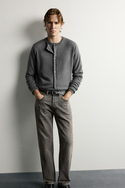 ZARA ДЖИНСЫ STRAIGHT LEG, СЕРЫЙ