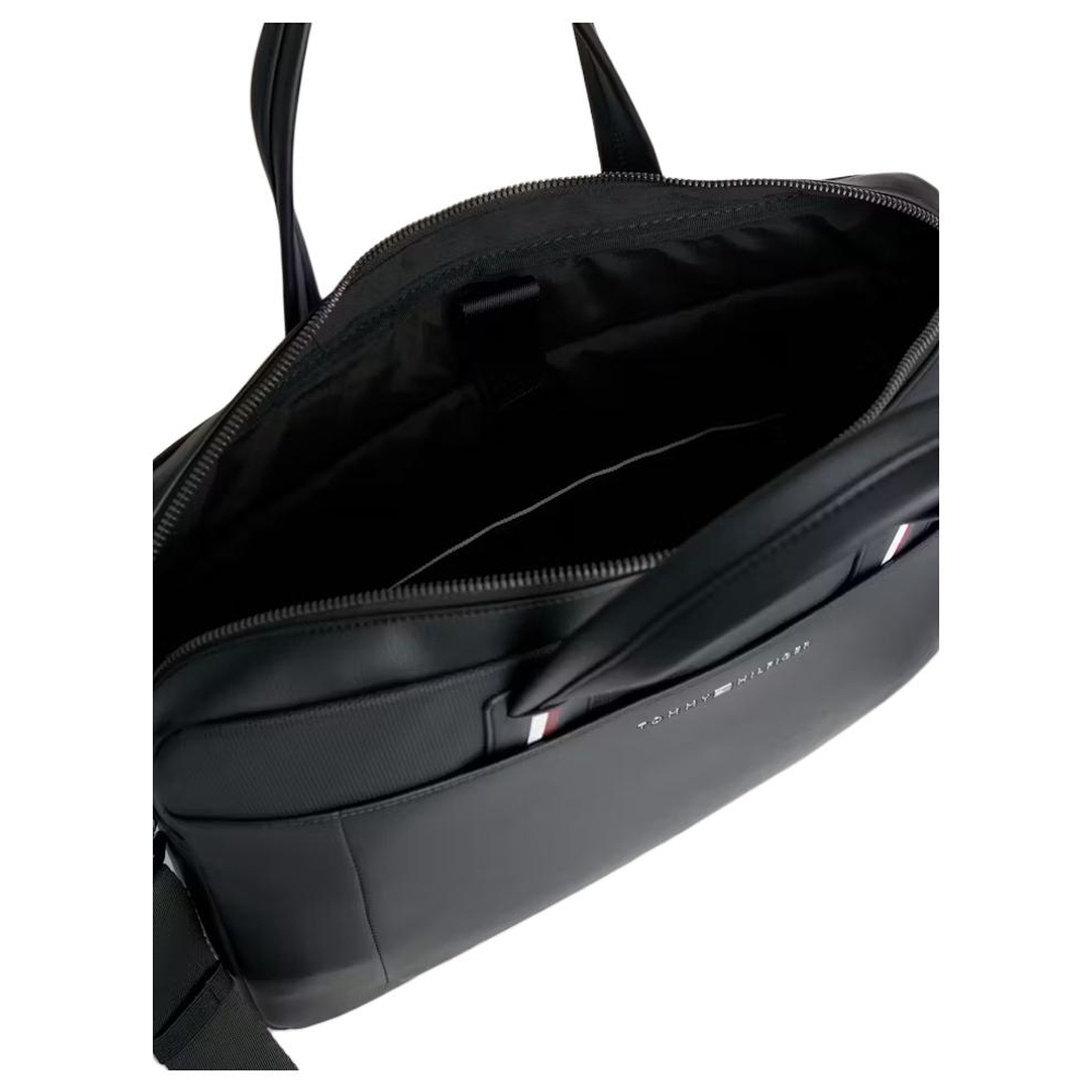 Tommy Hilfiger Polyurethane Shoulder Bag, Crossbody Bag, Handbag, Laptop Bag Men"s Black