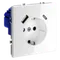 Розетка с USB A+C с заземлением и защитными шторками Voltum S70 Белый глянцевый VLS040501
