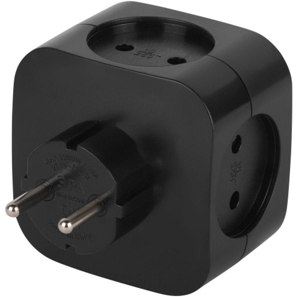 Разветвитель электрический ЭРА SP-4-3USBAC-B на 4 розетки + 3 USB A+C со шторками 10А черный | Электротовары