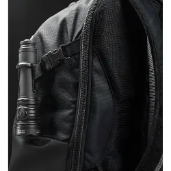 Тактический фонарь Armytek Viking Pro Max Extended Set (тёплый свет) - закреплен в кармане рюкзака