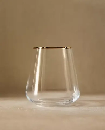 ZARA HOME СТАКАН BOHEMIA CRYSTAL С ЗОЛОТИСТОЙ КРОМКОЙ, ЗОЛОТИСТЫЙ