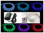 Светодиодная многоцветная RGB лента, 5 м. с блоком питания и пультом