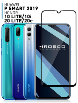 Защитное стекло ROSCO для Honor 10 Lite;Honor 10i;Honor 20e;Huawei P smart 2019 оптом (арт. HW-H10i-FSP-GLASS-BLACK)