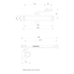 Доводчик дверной DC20-6W (DC-206W) AL до 160 кг (алюминий)