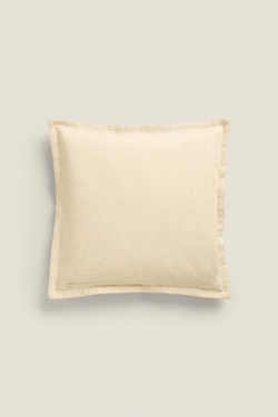 ZARA HOME ЧЕХОЛ ДЛЯ ДЕКОРАТИВНОЙ ПОДУШКИ С КОНТРАСТНОЙ СТРОЧКОЙ, СВЕТЛО-БЕЖЕВЫЙ