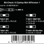 Набор бит с трещоткой Bit-Check 10 Zyklop Mini BiTorsion 1 WERA 05057418001