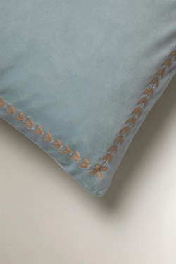ZARA HOME ЧЕХОЛ ДЛЯ ДЕКОРАТИВНОЙ ПОДУШКИ С КОНТРАСТНОЙ КАЙМОЙ, СИНИЙ