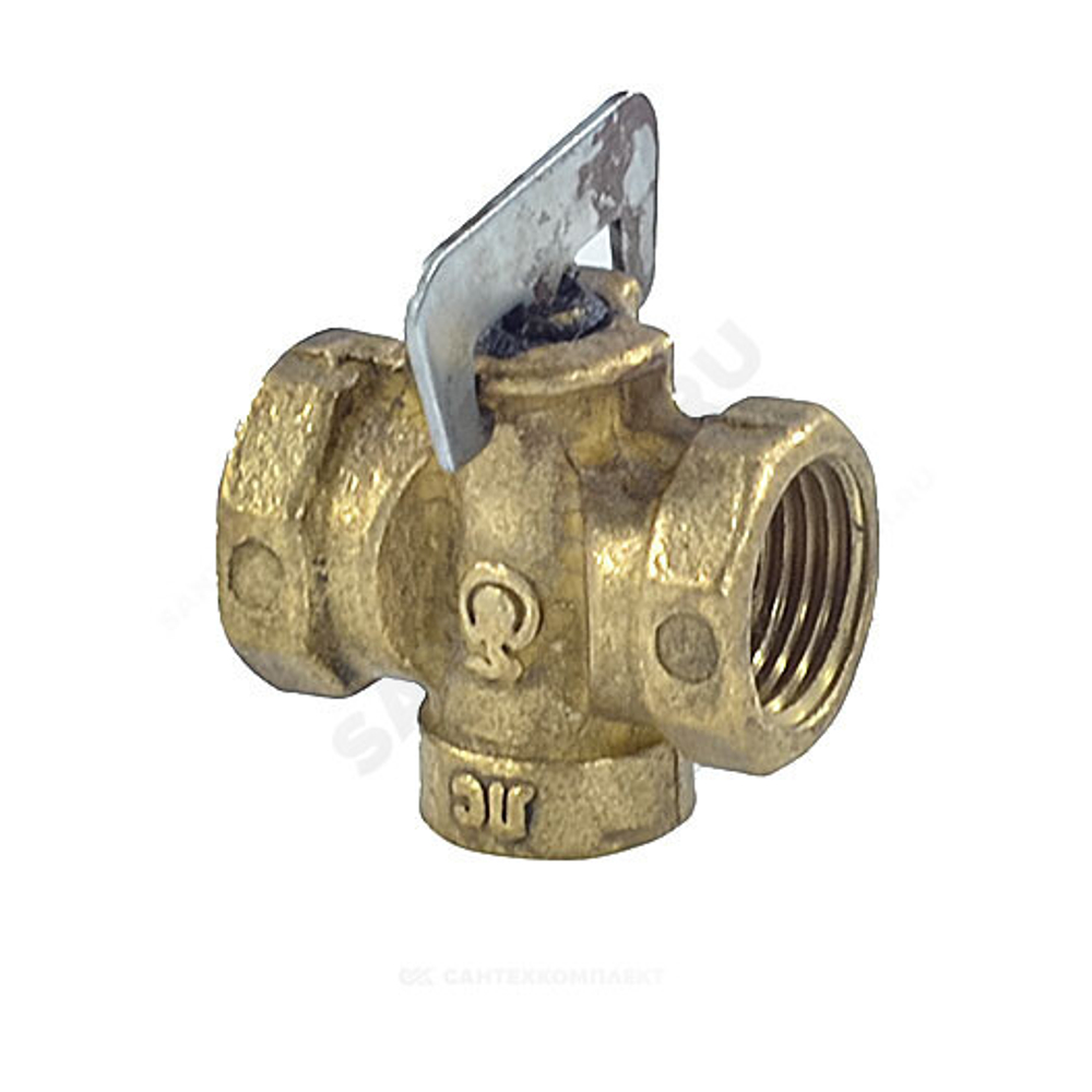 Кран конусный латунь газ 11б34бк Ду 15 Ру0,1 G1/2" ВР стандартопроходной Цветлит ZW30002