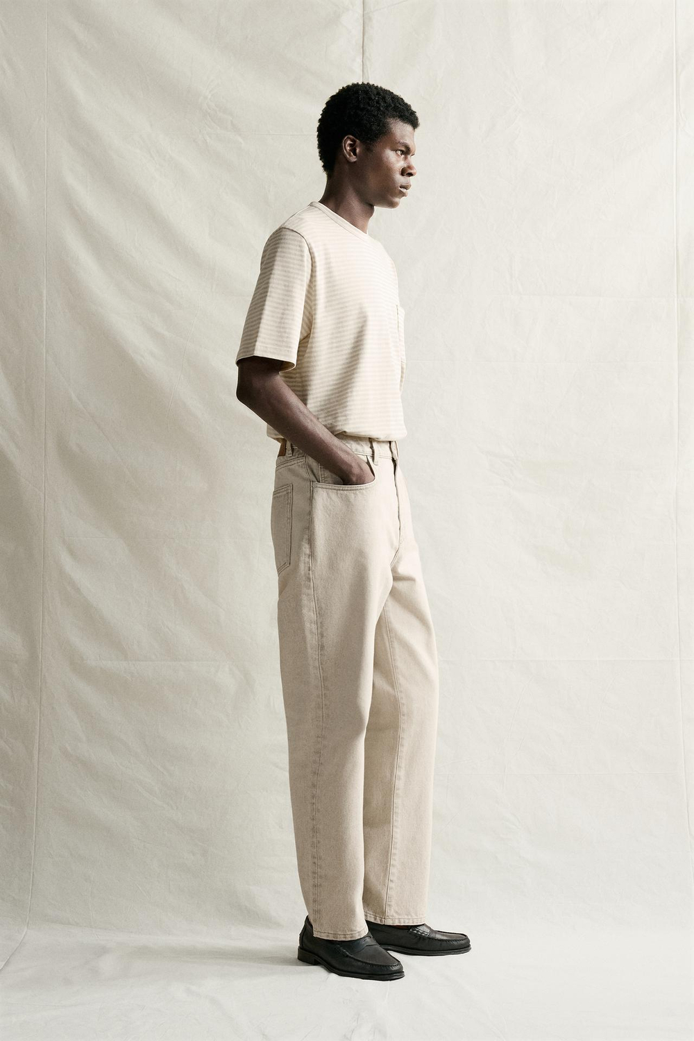 ZARA ДЖИНСЫ STRAIGHT ДЛИНОЙ ДО ЩИКОЛОТКИ, СВЕТЛО-СЕРЫЙ