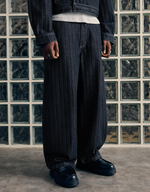 Мужские джинсы baggy fit с фактурой в полоску - BERSHKA