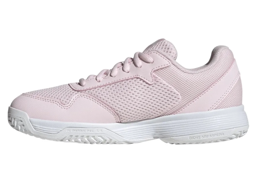 Детские теннисные кроссовки Adidas Courtflash K - distilled pink/cloud white/cloud white