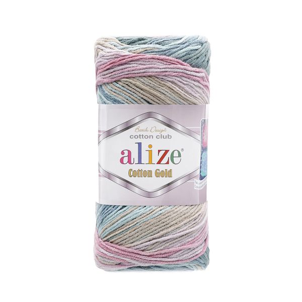 Пряжа Alize (Ализе) Cotton Gold Batik / уп.5 мот. по 100г, 330м, 2970 секционный