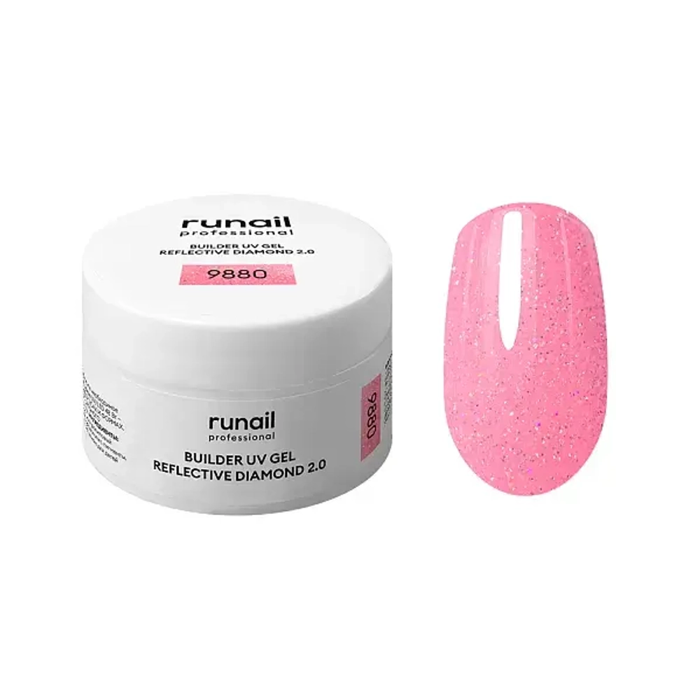 Гель светоотражающй REFLECTIVE DIAMOND 2.0 RuNail, 15г №9880