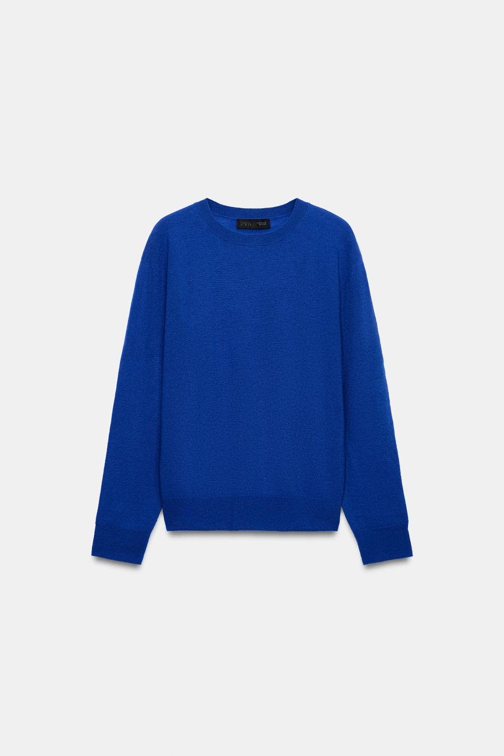 ZARA СВИТЕР ИЗ 100% ШЕРСТИ EXTRASOFT, ЯРКО-СИНИЙ