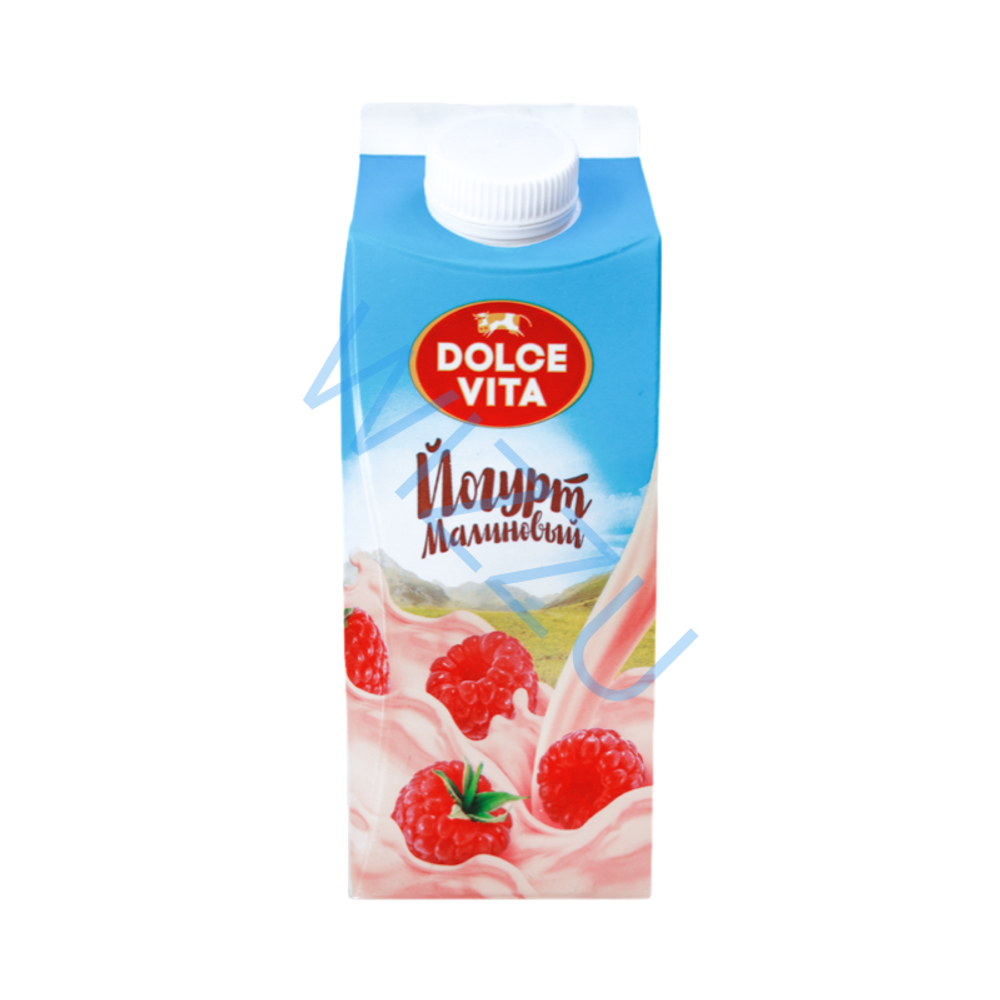 Йогурт Дольче Вита 2,5% малина п/пак 0,5л