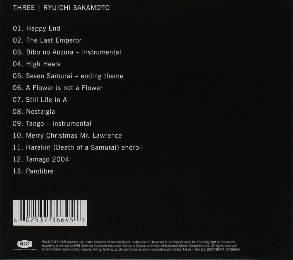 Ryuichi Sakamoto / Three (CD)