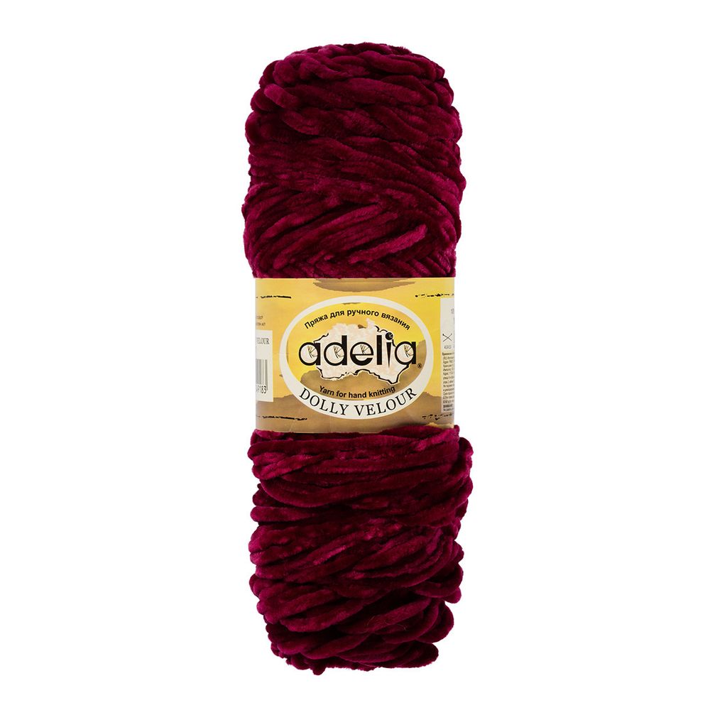 Пряжа Adelia Dolly Velour / уп.5 мот. по 100г, 93м, 17 вишневый Пряжа Adelia Dolly Velour / уп.5 мот. по 100г, 93м, 17 вишневый