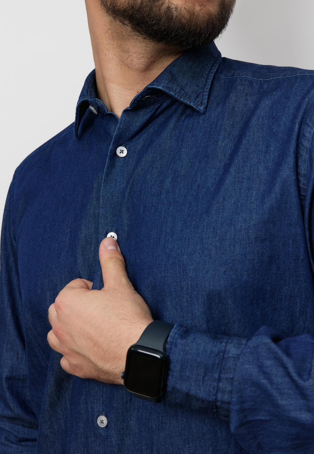 Рубашка мужская DENIM DARK BLUE