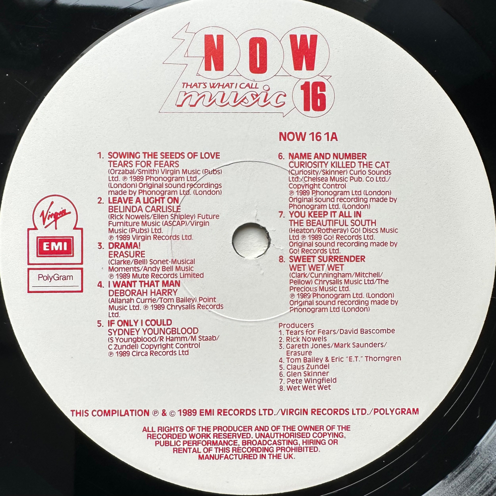 Сборник Now That's What I Call Music 16 2LP (Англия 1989г.)