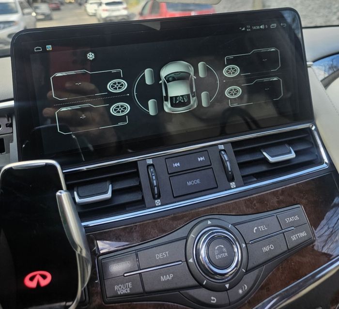 Магнитола для Infiniti QX56/QX80 2010-2019 (поддержка Bose, 360 и мониторов) - Kuberg SL-N1230 Android 12, Быстрая, SIM-слот, CarPlay, 2K