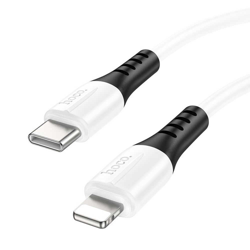 USB-кабель Hoco X82 Lightning 8-pin, 3А, PD20W, 1м, силиконовый белый