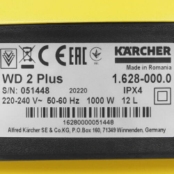 Хозяйственный пылесос KARCHER WD 2 Plus V-12/4/18 (1.628-000.0)