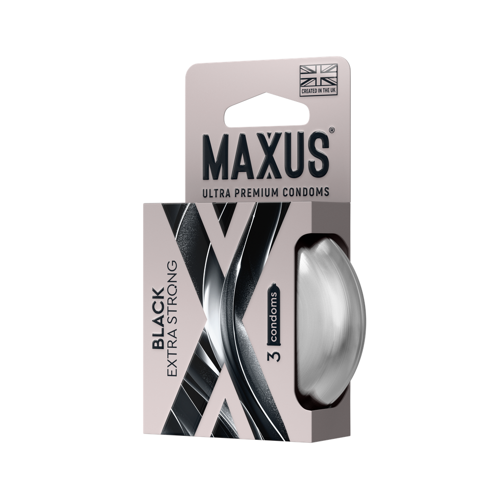 Презервативы MAXUS Extra Strong утолщенные №3 (черные) 7783mx
