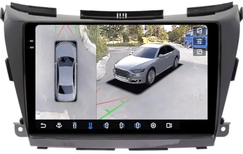 Магнитола для Nissan Murano Z52 2016-2022 (поддержка Bose) - FarCar BX1226M-360 монитор 10.36" 2K QLED на Android 13, Быстрая, CarPlay, 4G SIM-слот, 4 камеры в комплекте