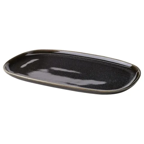 Тарелка декоративная IKEA GLADELIG (ГЛАДЕЛИГ), Темно-серый, 31x19 см