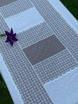 Скатерть 180x300 и 12 салфеток Palombella Guinone Elite сливочные