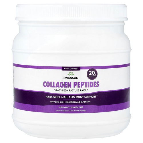 Swanson Vitamins, пептиды коллагена, без добавок, 280 г (9,88 унции)