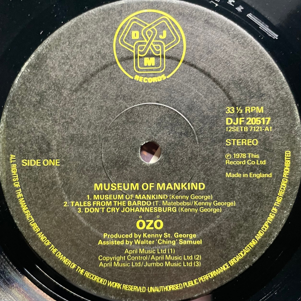 Ozo ‎– Museum Of Mankind (Англия 1978г.)