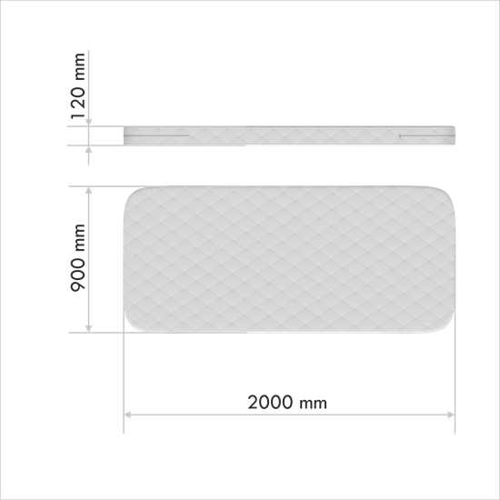 Матрас для дивана-кровати KIDI soft латекс/eco-foam 12 см (90*200 см)