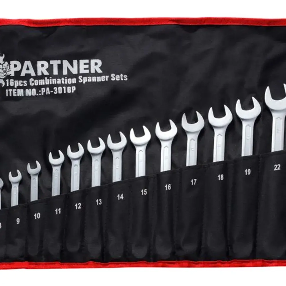 Набор ключей комбинированных 16пр.(6-19,22,24), на полотне Partner PA-3016P