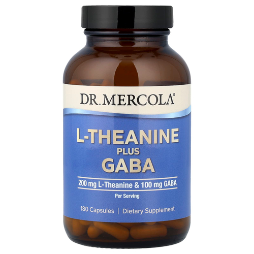Dr. Mercola, L-теанин с ГАМК, 180 капсул