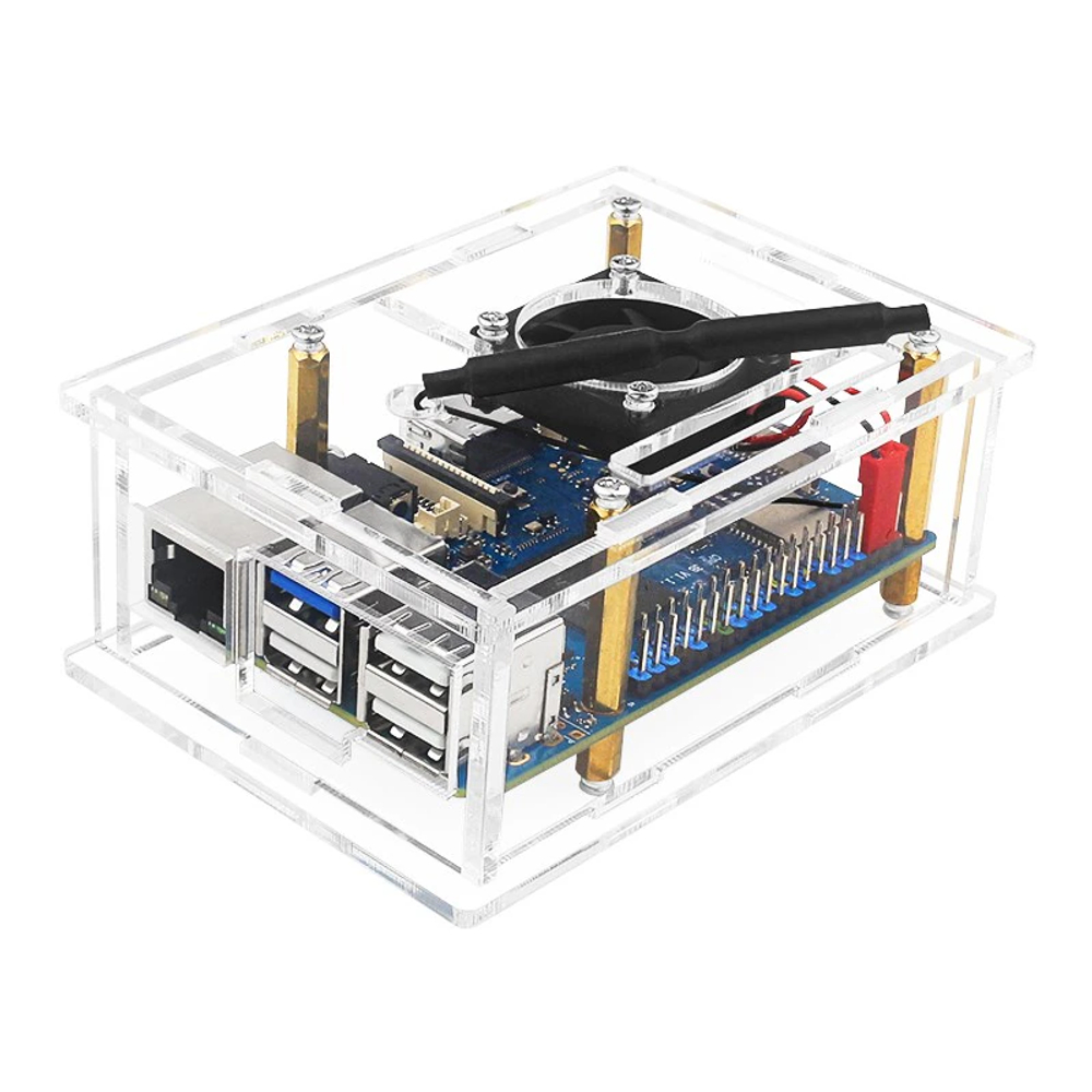 Прозрачный корпус с вентилятором для Orange Pi 3B