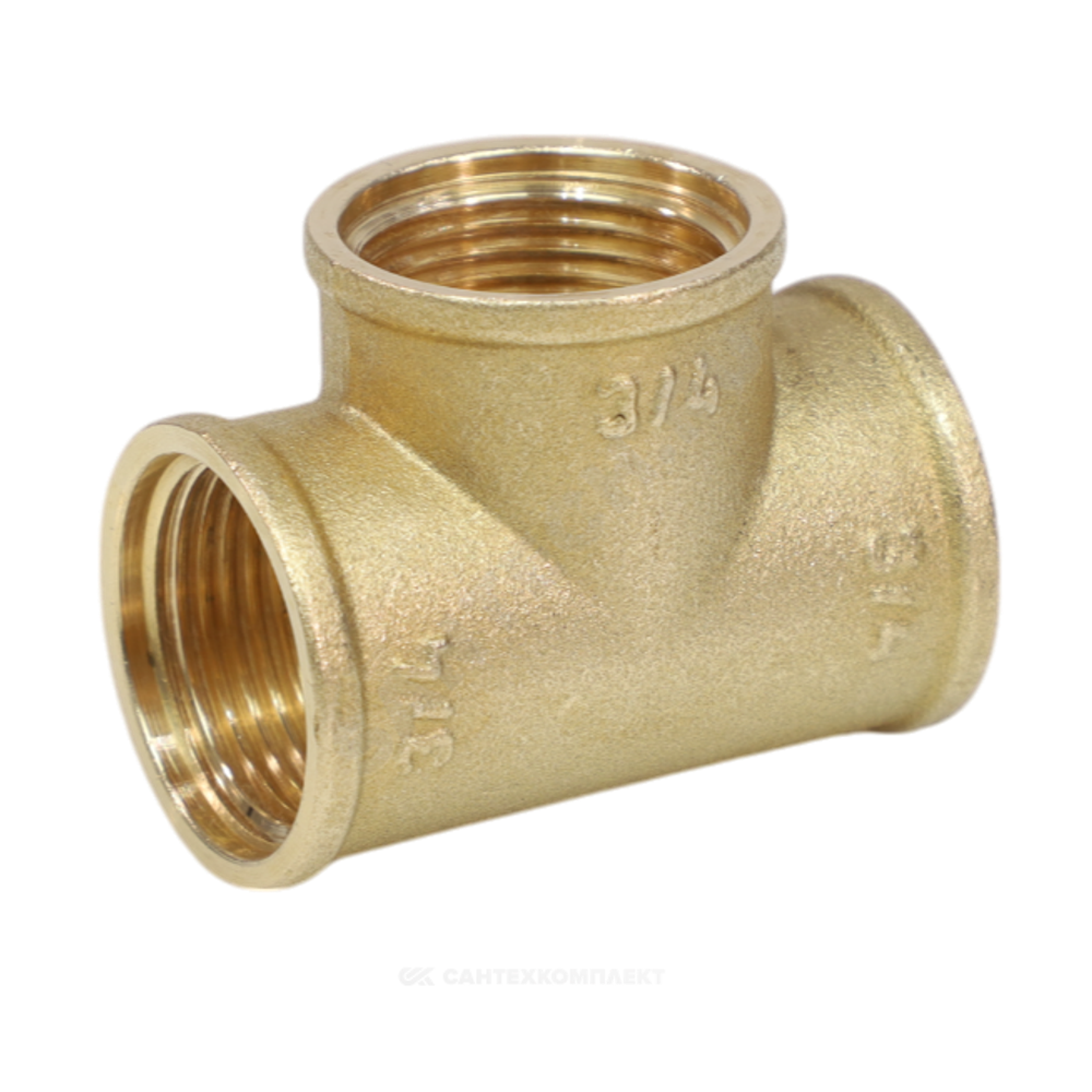 Тройник латунь Ду 20 (3/4") ВР/ВР VALFEX VF.130.L.034