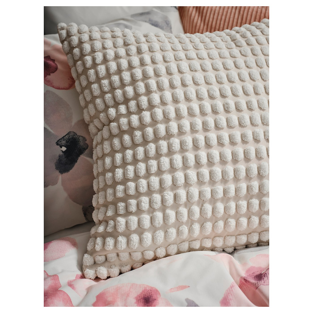 IKEA SVARTPOPPEL  (ИКЕА СВАРТПОППЕЛ)  -  Чехол на подушку - кремовый 50х50 см