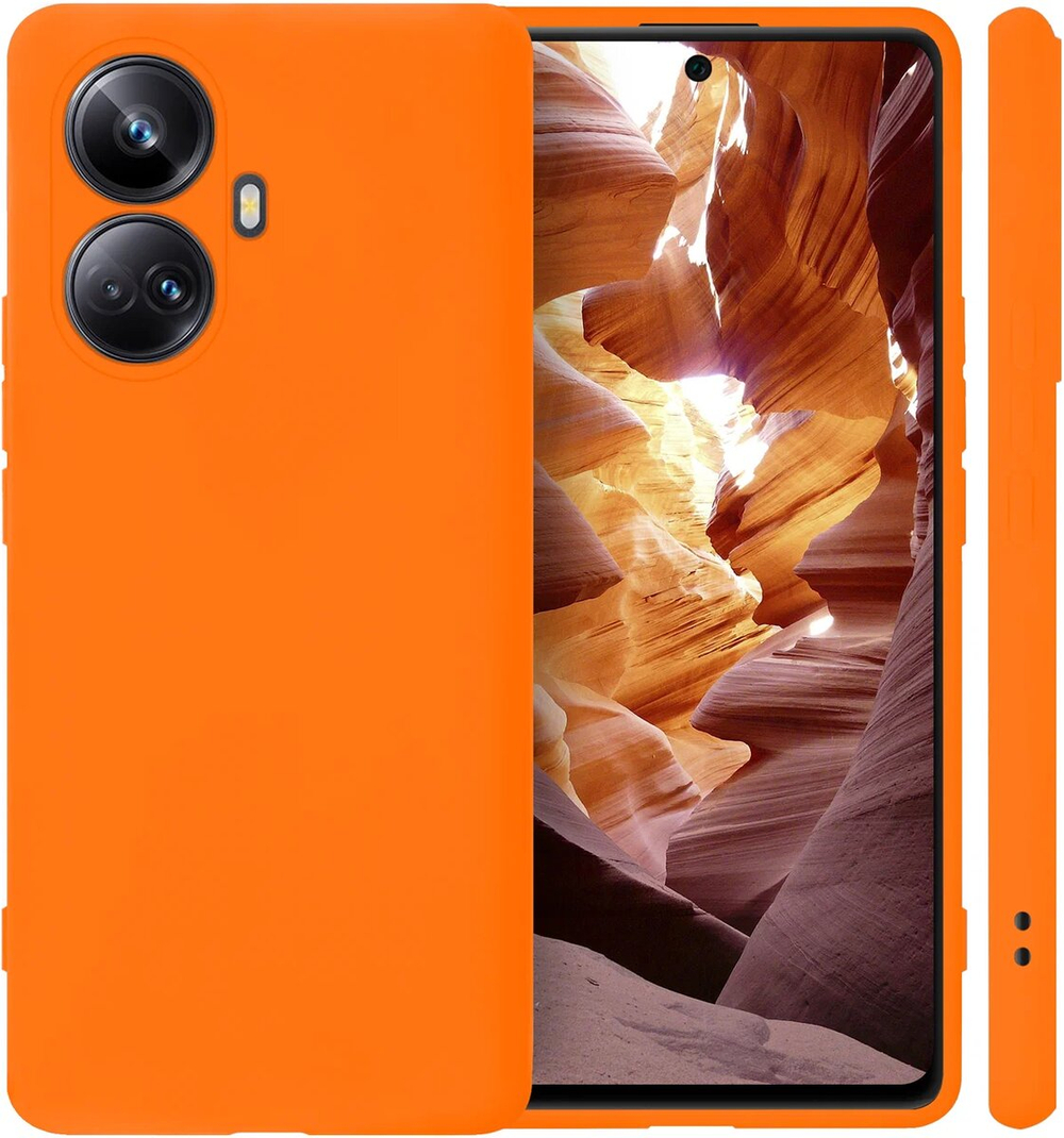 Мягкий Soft Touch чехол из силикона для REALME 10 PRO PLUS с бархатной подкладкой