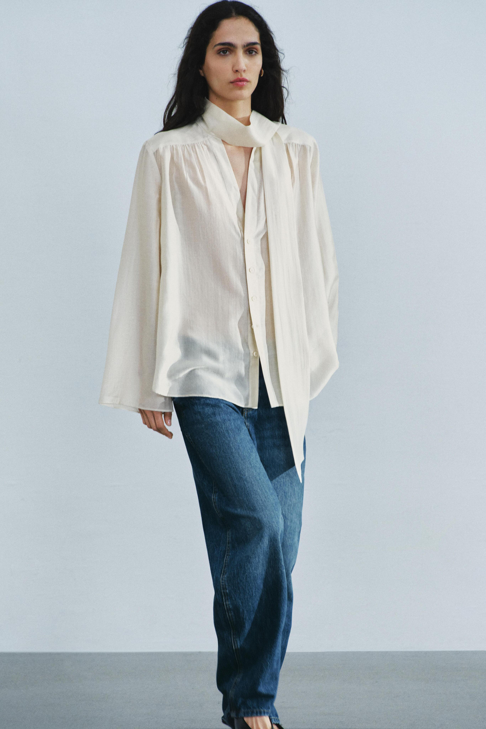 РУБАШКА С ПЛАТКОМ ZW COLLECTION — ZARA