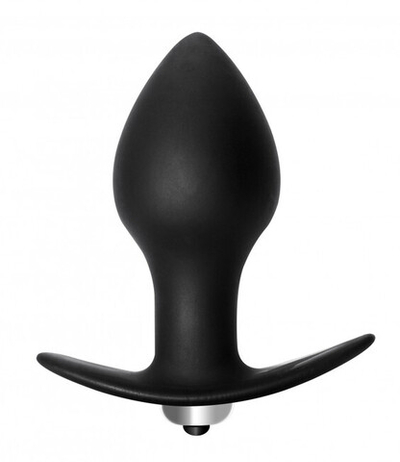 Анальная силиконовая пробка с вибрацией Bulb Anal Plug (7 режимов) (Цвет: черный)