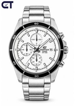 CASIO EFR-526D-7AVUDF EDIFICE мужские наручные часы — стальной хронограф с белый циферблатом